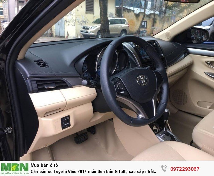 Cần bán xe Toyota Vios 2017 màu đen bản G full , cao cấp nhất của dòng vios