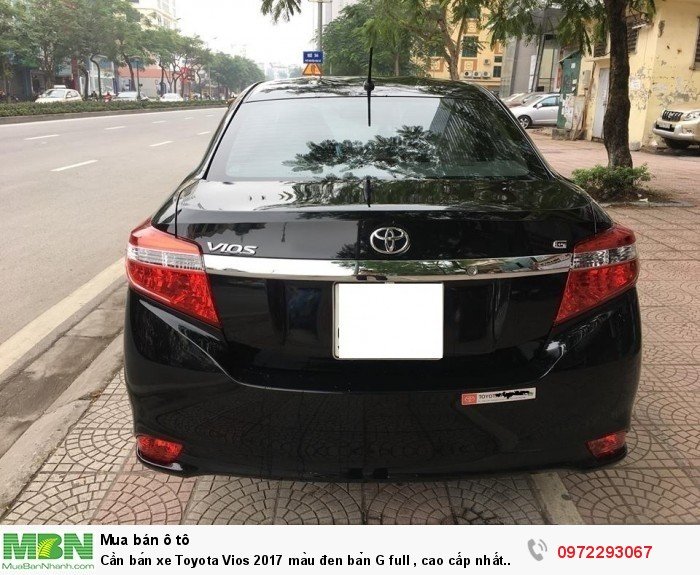 Cần bán xe Toyota Vios 2017 màu đen bản G full , cao cấp nhất của dòng vios
