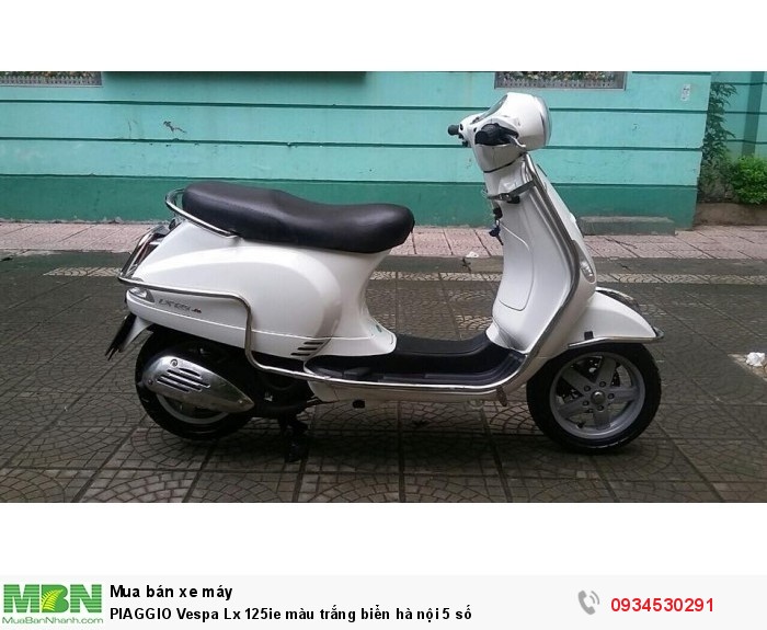 PIAGGIO Vespa Lx 125ie màu trắng biển hà nội 5 số