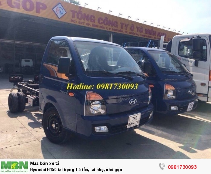 Hyundai H150 tải trọng 1,5 tấn, tải nhẹ, nhỏ gọn