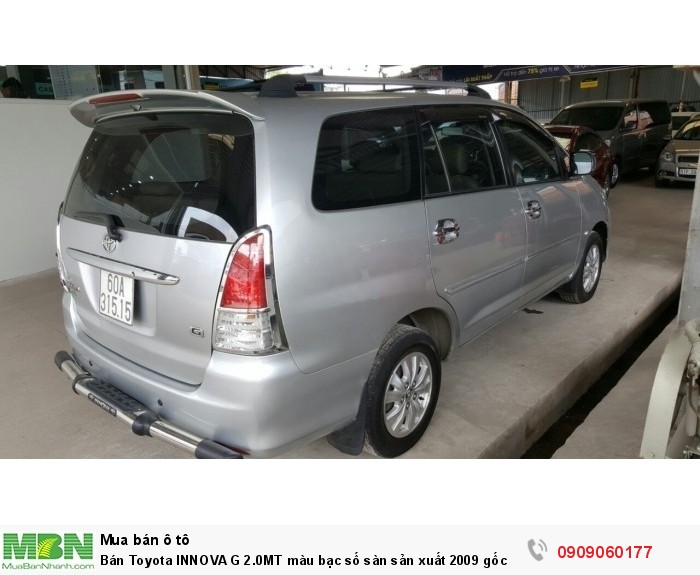 Bán Toyota INNOVA G 2.0MT màu bạc số sàn sản xuất 2009 gốc Sài Gòn