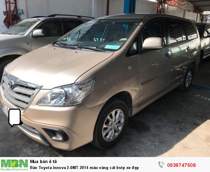 Bán Toyota innova 2.0MT 2014 màu vàng cát bstp xe đẹp