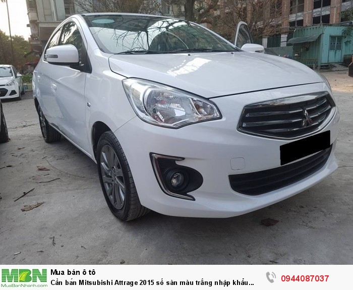 Cần bán Mitsubishi Attrage 2015 số sàn màu trắng nhập khẩu Thái Lan.