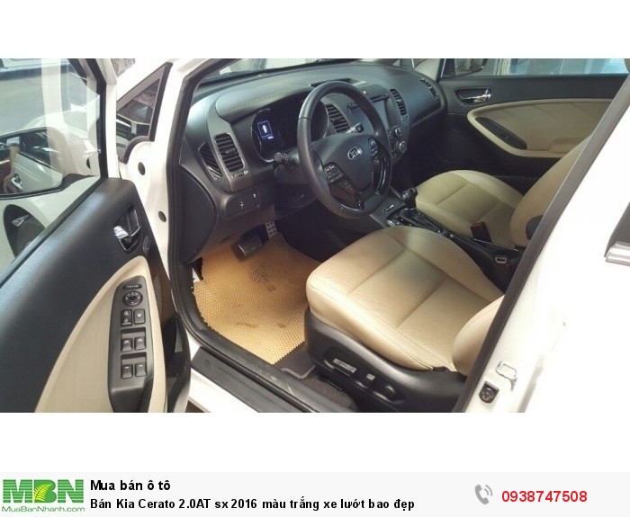 Bán Kia Cerato 2.0AT sx 2016 màu trắng xe lướt bao đẹp