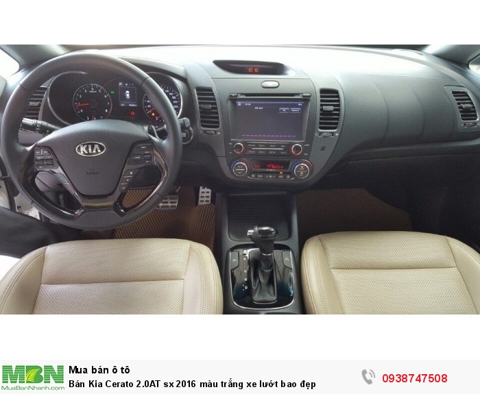 Bán Kia Cerato 2.0AT sx 2016 màu trắng xe lướt bao đẹp
