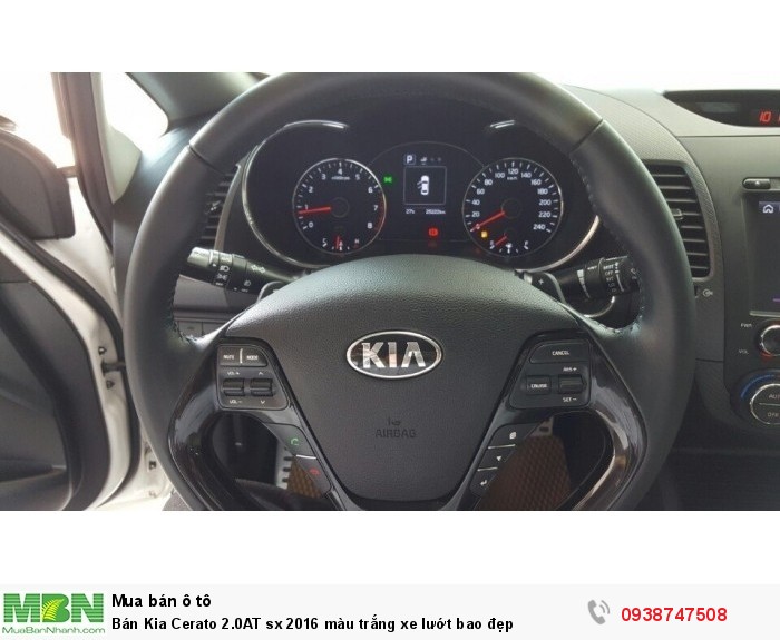 Bán Kia Cerato 2.0AT sx 2016 màu trắng xe lướt bao đẹp