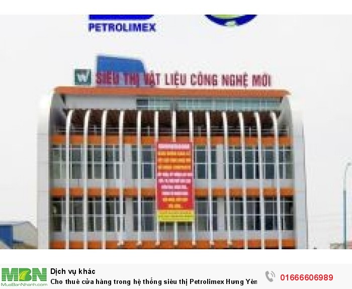 Cho thuê cửa hàng trong hệ thống siêu thị Petrolimex Hưng Yên.