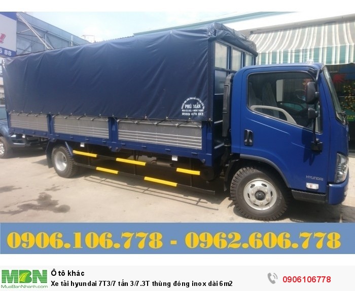 Xe tải hyundai 7T3/7 tấn 3/7.3T thùng đóng inox dài 6m2