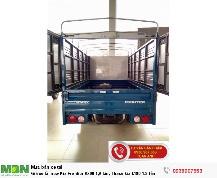 Giá xe tải new Kia Frontier K200 1,9 tấn, Thaco kia k190 1.9 tấn