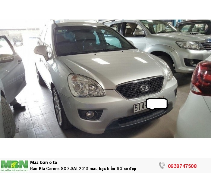 Bán Kia Carens SX 2.0AT 2013 màu bạc biển SG xe đẹp