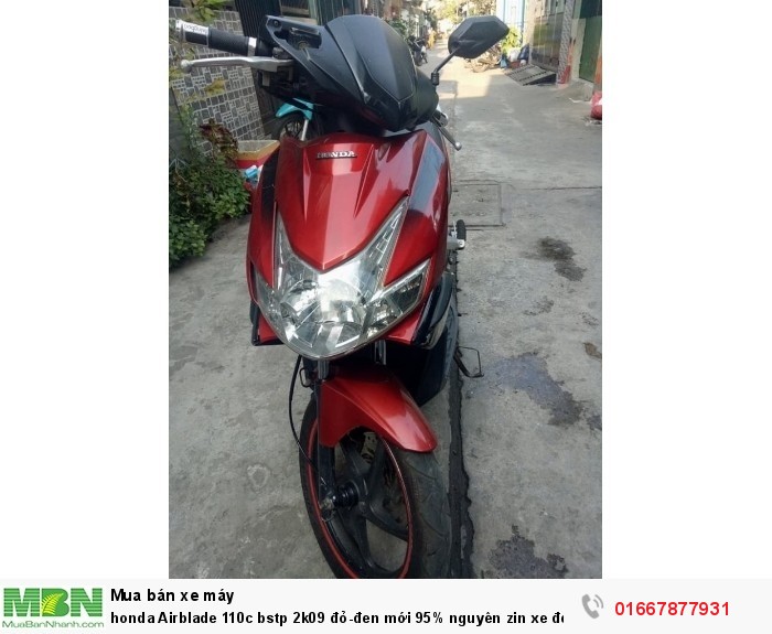 Honda Airblade 110c bstp 2k09 đỏ-đen mới 95% nguyên zin xe đẹp máy êm