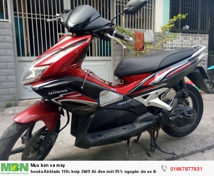 Honda Airblade 110c bstp 2k09 đỏ-đen mới 95% nguyên zin xe đẹp máy êm