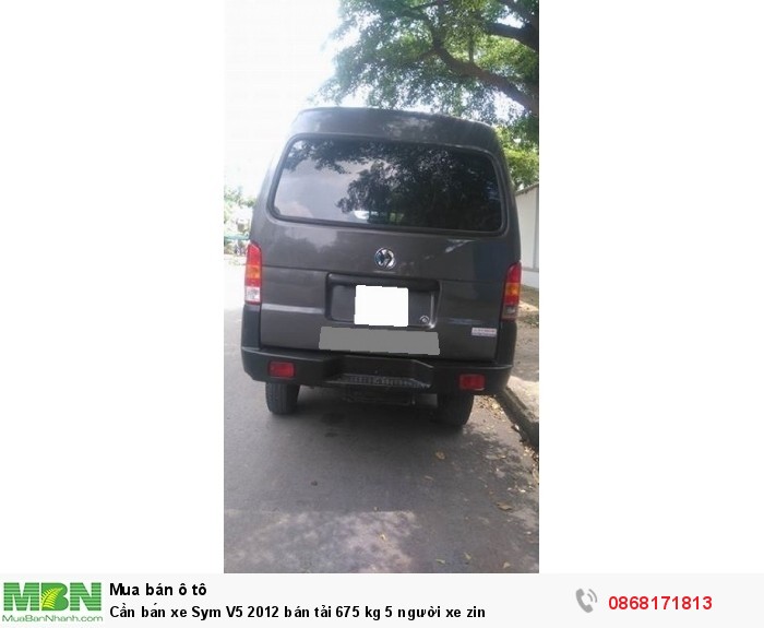 Cần bán xe Sym V5 2012 bán tải 675 kg 5 người xe zin