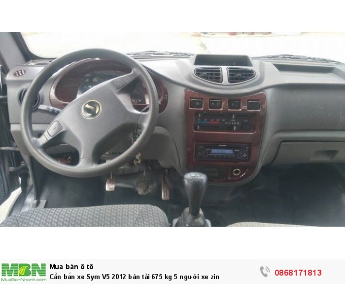 Cần bán xe Sym V5 2012 bán tải 675 kg 5 người xe zin
