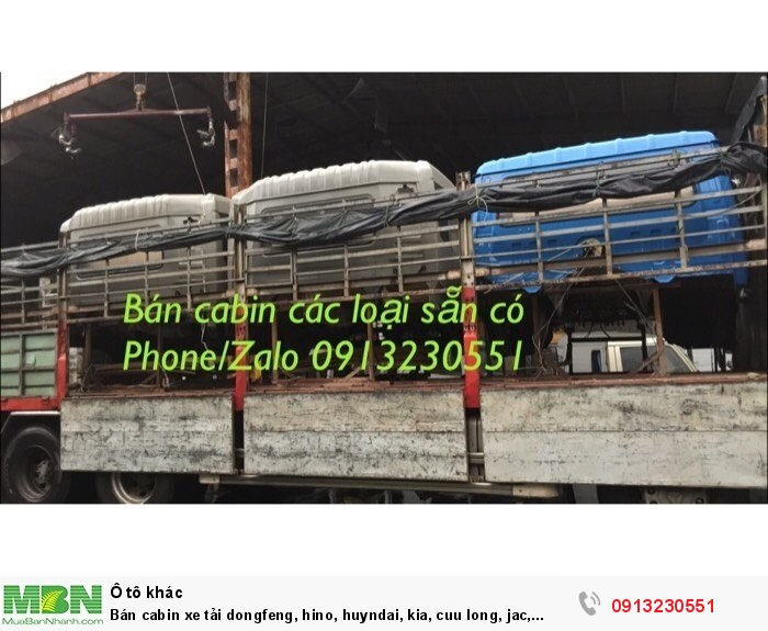 Bán Cabin Xe Tải Dongfeng, Hino, Huyndai, Kia, Cuu Long, Jac, Howo