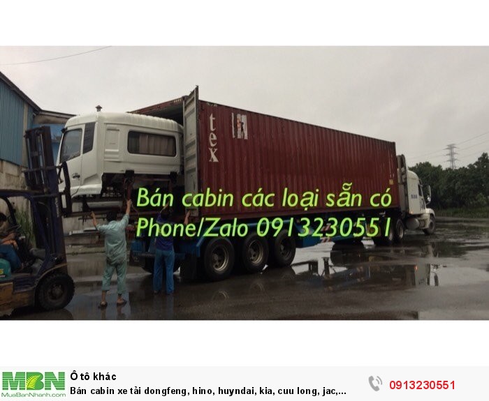 Bán Cabin Xe Tải Dongfeng, Hino, Huyndai, Kia, Cuu Long, Jac, Howo
