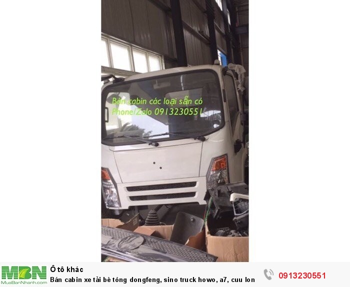 Bán Cabin Xe Tải Bê Tông Dongfeng, Sino Truck Howo, A7, Cuu Long, Trường Giang, Huyndai, Kia, C&C