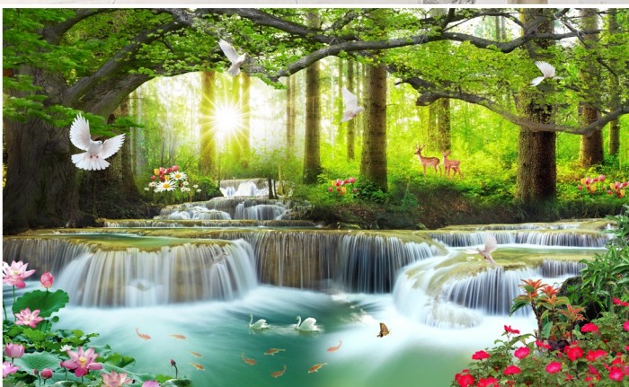 Tranh phong cảnh 3d rừng cây con suối chảy Mới 100%, giá: đ, gọi:  0974 389 731, Hạ Long - Quảng Ninh, id-16e91100
