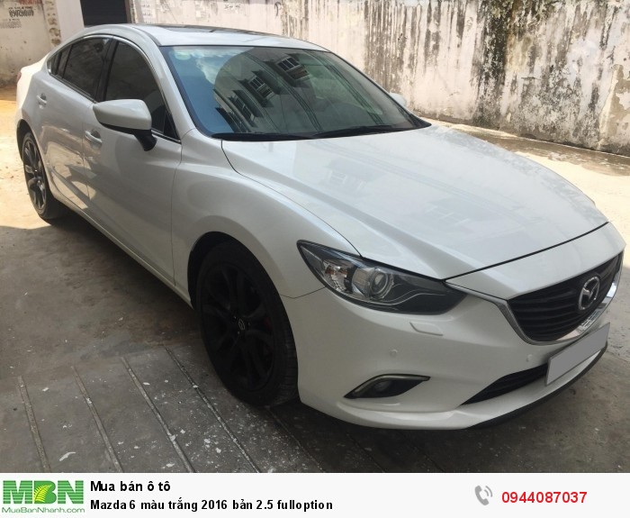 Mazda 6 màu trắng 2016 bản 2.5 fulloption