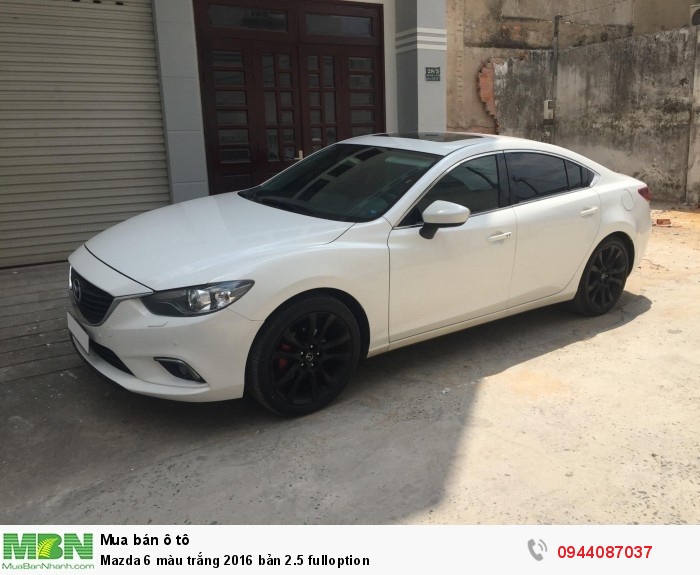 Mazda 6 màu trắng 2016 bản 2.5 fulloption