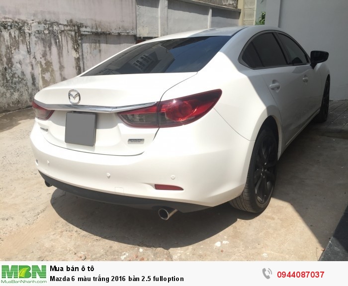 Mazda 6 màu trắng 2016 bản 2.5 fulloption