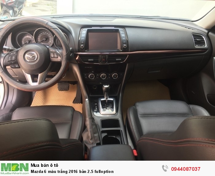 Mazda 6 màu trắng 2016 bản 2.5 fulloption