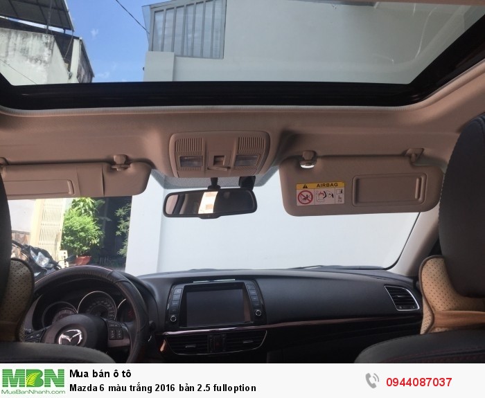 Mazda 6 màu trắng 2016 bản 2.5 fulloption