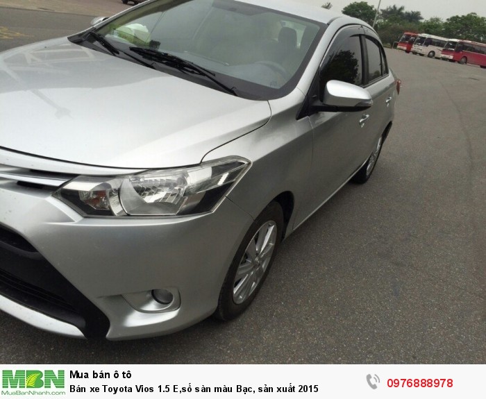 Bán xe Toyota Vios 1.5 E,số sàn màu Bạc, sản xuất 2015