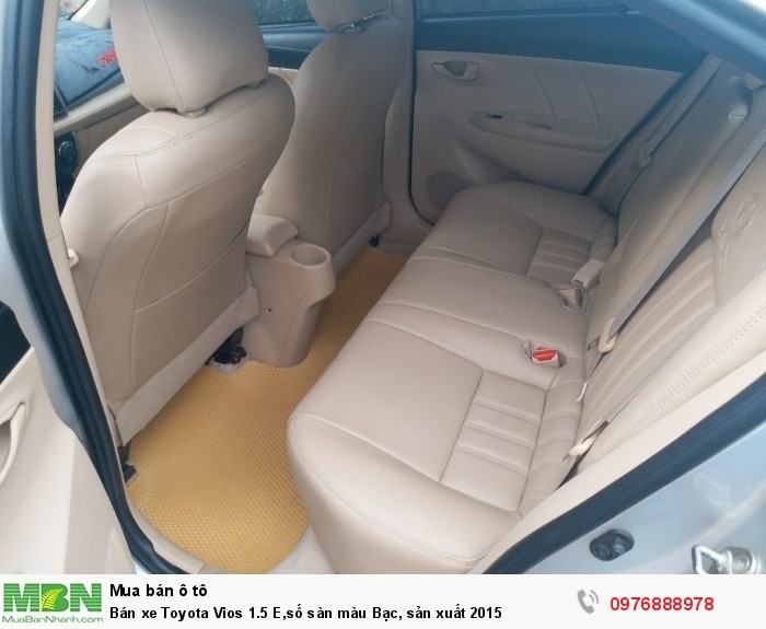 Bán xe Toyota Vios 1.5 E,số sàn màu Bạc, sản xuất 2015