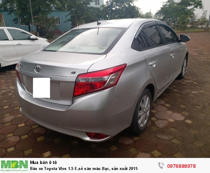 Bán xe Toyota Vios 1.5 E,số sàn màu Bạc, sản xuất 2015