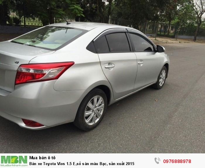 Bán xe Toyota Vios 1.5 E,số sàn màu Bạc, sản xuất 2015