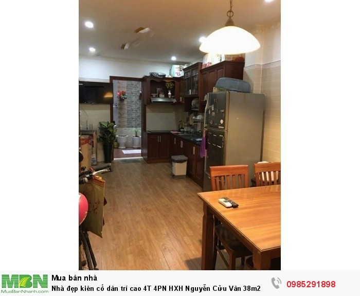 Nhà đẹp kiên cố dân trí cao 4T 4PN HXH Nguyễn Cửu Vân 38m2