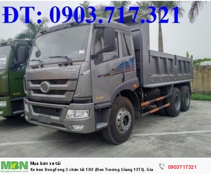 Xe ben DongFeng 3 chân tải 13t3 (Ben Trường Giang 13T3). Gía bán xe ben DongFeng 13T3