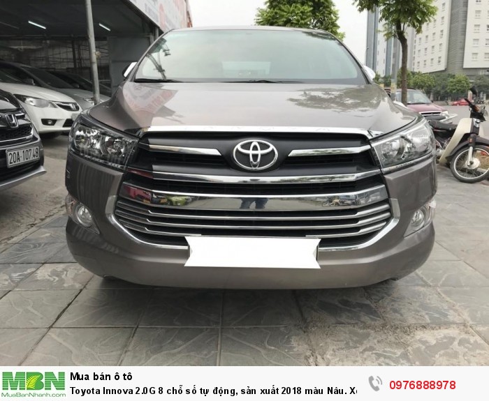 Toyota Innova 2.0G 8 chỗ số tự động, sản xuất 2018 màu Nâu. Xe Siêu Lướt