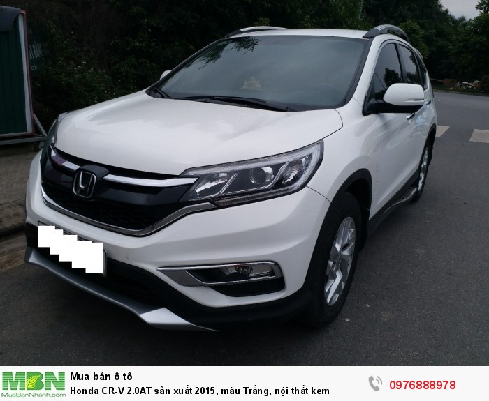 Honda  CR-V 2.0AT sản xuất 2015, màu Trắng, nội thất kem