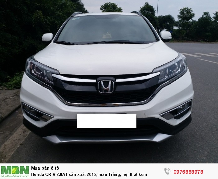 Honda  CR-V 2.0AT sản xuất 2015, màu Trắng, nội thất kem