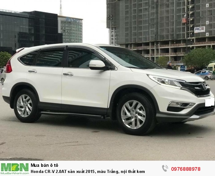 Honda  CR-V 2.0AT sản xuất 2015, màu Trắng, nội thất kem