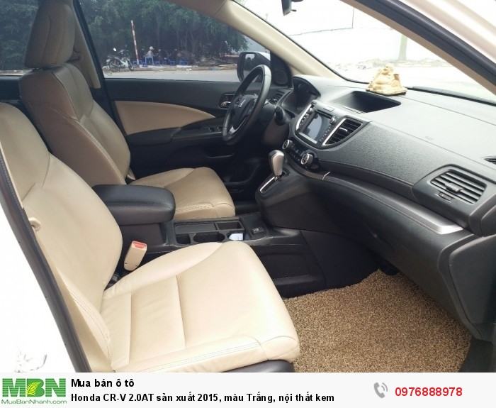 Honda  CR-V 2.0AT sản xuất 2015, màu Trắng, nội thất kem