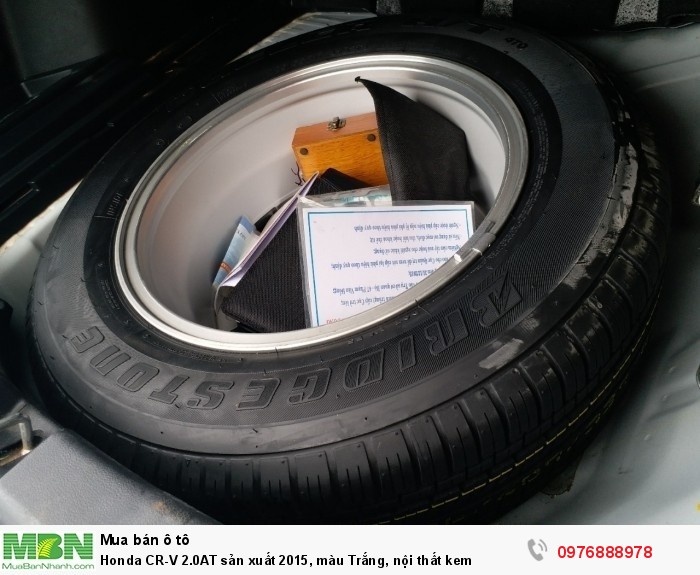 Honda  CR-V 2.0AT sản xuất 2015, màu Trắng, nội thất kem