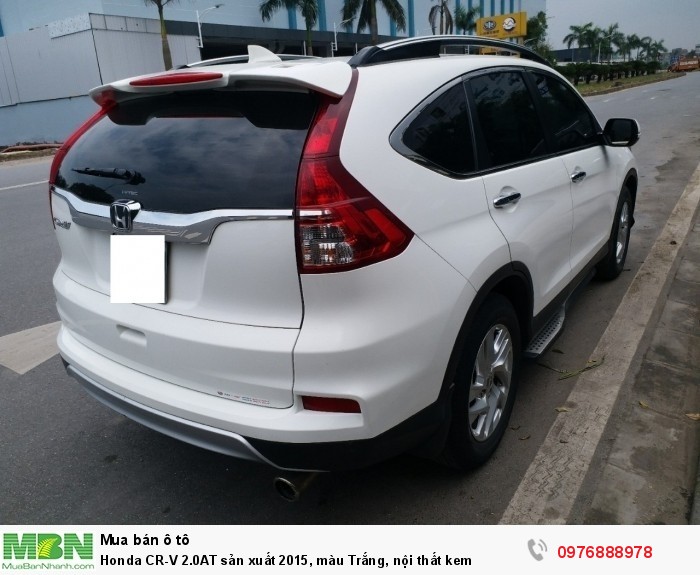 Honda  CR-V 2.0AT sản xuất 2015, màu Trắng, nội thất kem