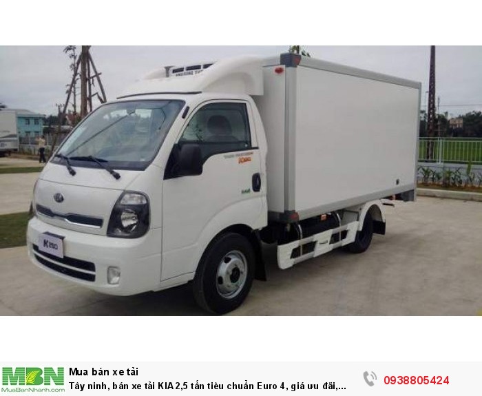 Tây ninh, bán xe tải KIA 2,5 tấn tiêu chuẩn Euro 4, giá ưu đãi, hỗ trợ trả góp lãi suất thấp