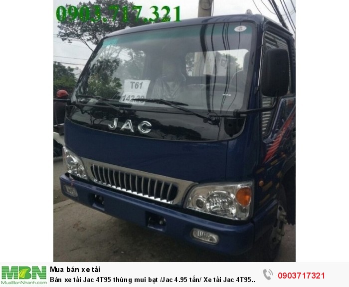 Bán xe tải Jac 4T95 thùng mui bạt /Jac 4.95 tấn/ Xe tải Jac 4T95 /Xe Jac 4t95 / 4tan95 (HFC1048K)