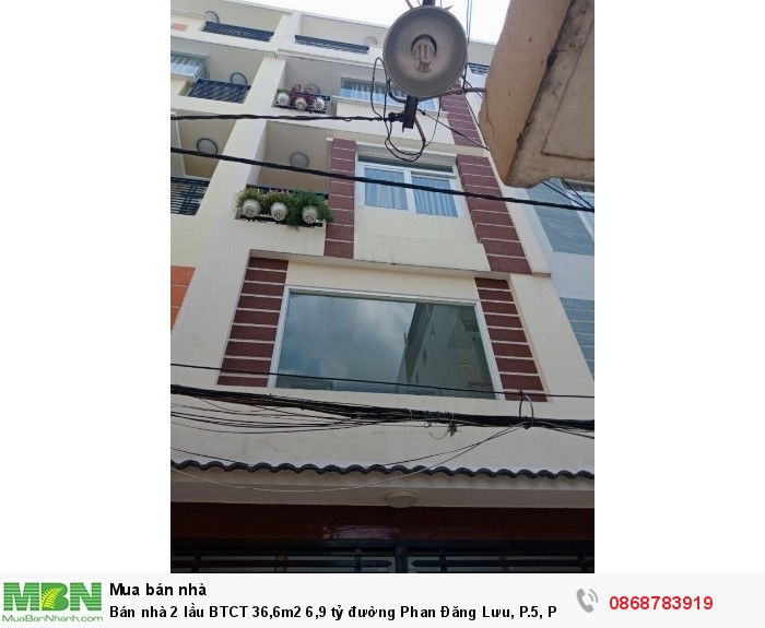 Bán nhà 2 lầu BTCT 36,6m2 đường Phan Đăng Lưu, P.5, Phú Nhuận