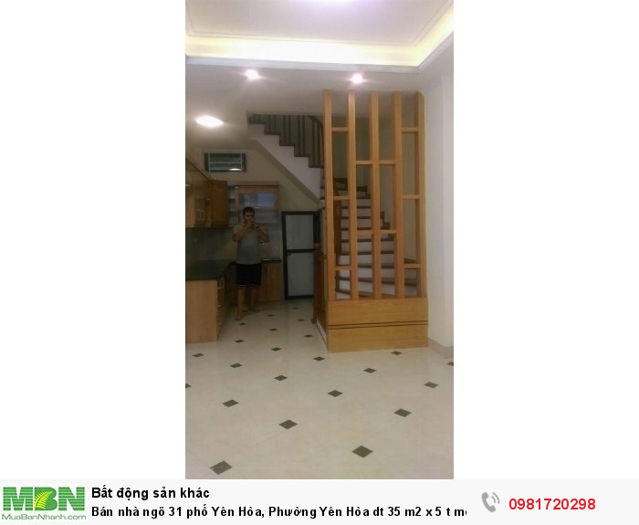 Bán nhà ngõ 31 phố Yên Hòa, Phường Yên Hòa dt 35 m2 x 5 t mới tinh