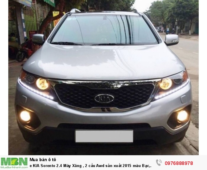 KIA Sorento 2.4 Máy Xăng , 2 cầu Awd sản xuất 2015 màu Bạc, Biển Hà Nội