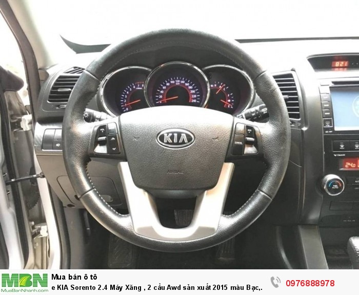 KIA Sorento 2.4 Máy Xăng , 2 cầu Awd sản xuất 2015 màu Bạc, Biển Hà Nội