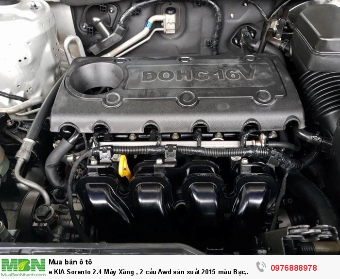 KIA Sorento 2.4 Máy Xăng , 2 cầu Awd sản xuất 2015 màu Bạc, Biển Hà Nội