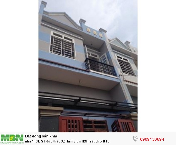 Nhà 1T3L ST đúc thậc 3,5 tấm 3 pn HXH sát chợ BTĐ