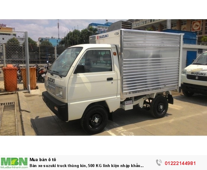 Bán xe suzuki truck thùng kín inox mạ nhôm, 550 Kg đời 2018 mới.