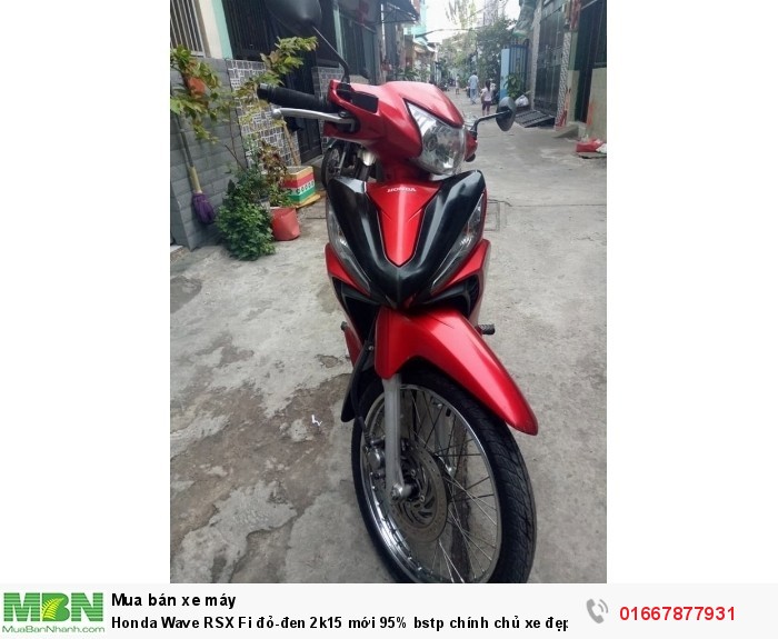 Honda Wave RSX Fi đỏ-đen 2k15 mới 95% bstp chính chủ xe đẹp máy êm nguyên zin nhà sử dụng kỹ